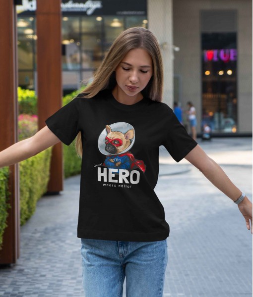 Дамска тениска с щампа Арт Superhero dog